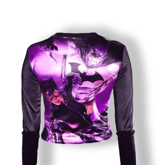 Dolls Kill x DC Comics Batman Catwomen Partners in Crime Long Sleeve Satin Top - Picture 6 of 8